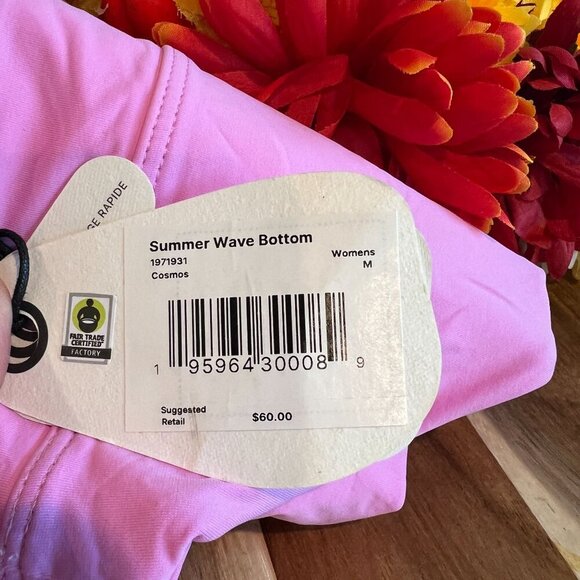 PrAna Womens Summer Wave Swim Bottom MEDIUM in Cosmos Pink UPF 50+ - Picture 5 of 5